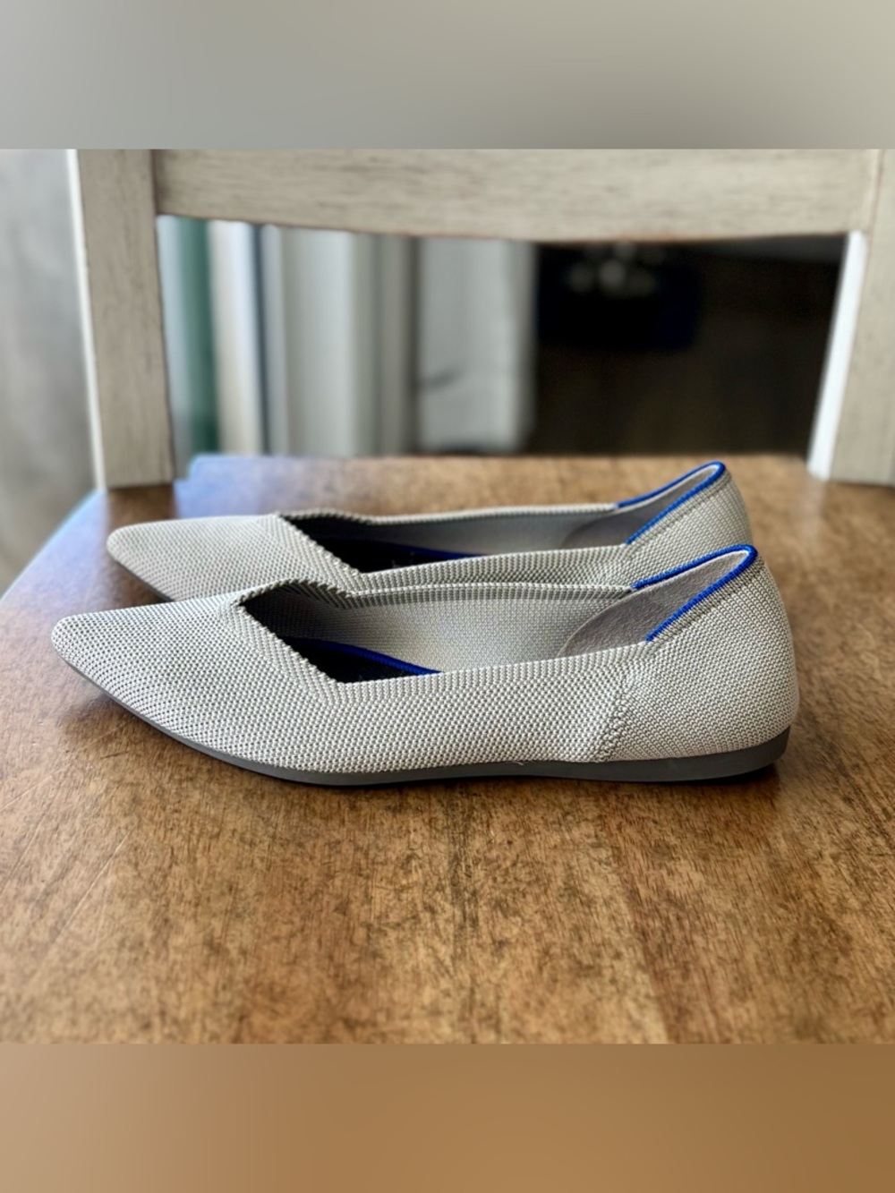 Rothy’s The Point Birdseye Flax Light Grey Flats - Picture 5 of 8